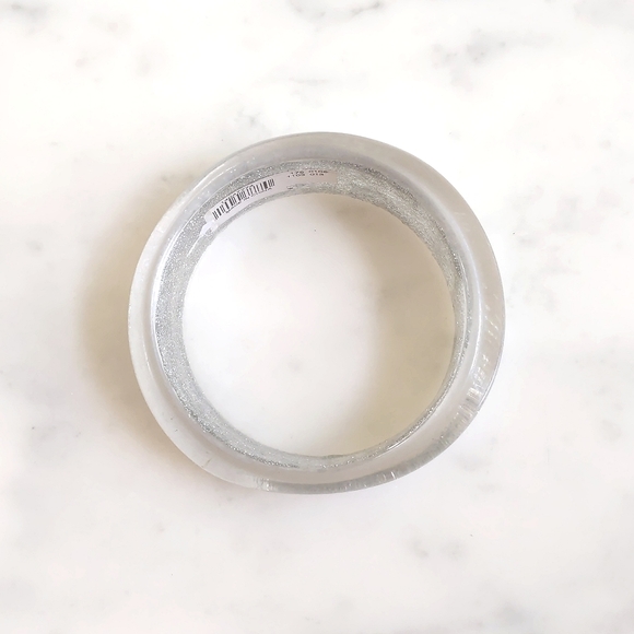 NWT. The Limited 0.75"-1" Uneven Width/Thickness Sparkle Silver Bangle Bracelet. - Picture 3 of 3